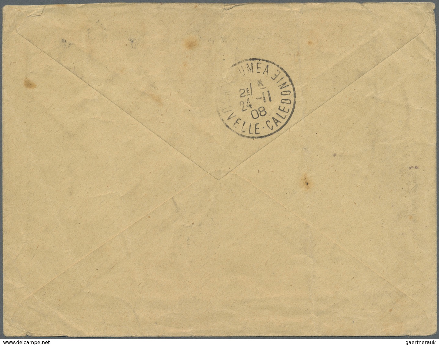 Br Neue Hebriden: 1908. Envelope (small Faults/stains) Addressed To Nantes Bearing SG 4, ½d Green And S - Andere & Zonder Classificatie