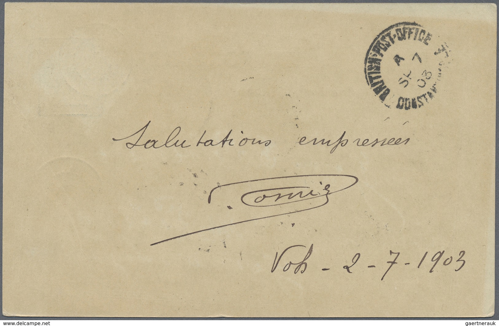 GA Neukaledonien: 1903. New Caledonia Postal Stationery Card 10c Black/grey (toning) Cancelled By Nelle - Autres & Non Classés
