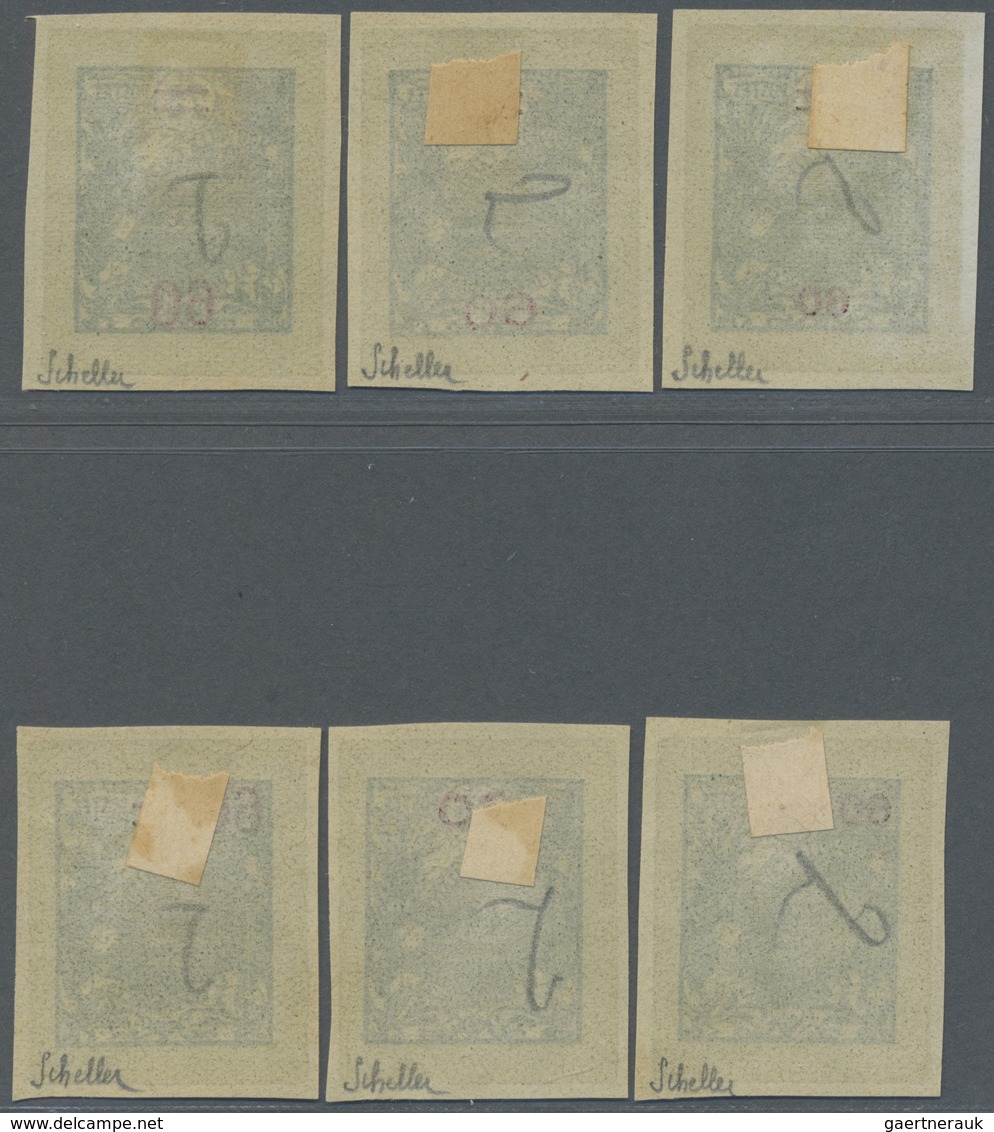 (*) Neukaledonien: 1924, 60 C. On 75 C. Gray-green With Overprint, Six Different Overprint Types In Red - Autres & Non Classés