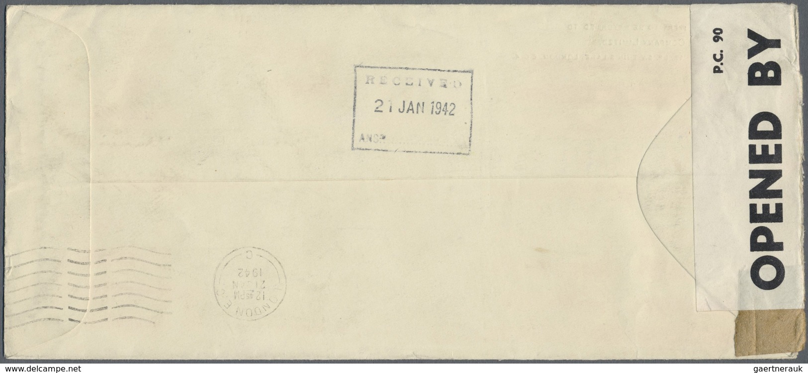 Br Neukaledonien: 1942. Air Mail Envelope Addressed To Paagounene, New Caledonia Bearing Great Britain - Autres & Non Classés