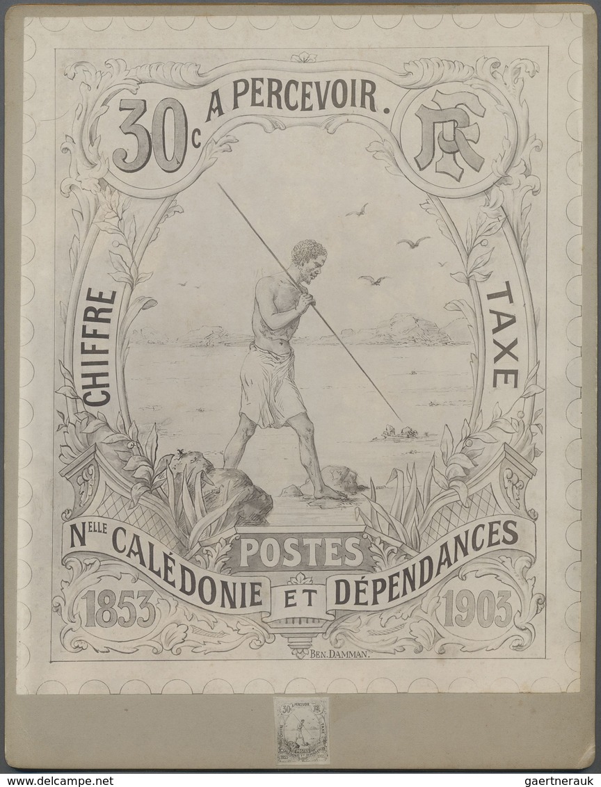 Neukaledonien - Portomarken: 1903. Artwork For A Postage Due Stamp "30c Chiffre Taxe / 1853-1903 Fif - Postage Due