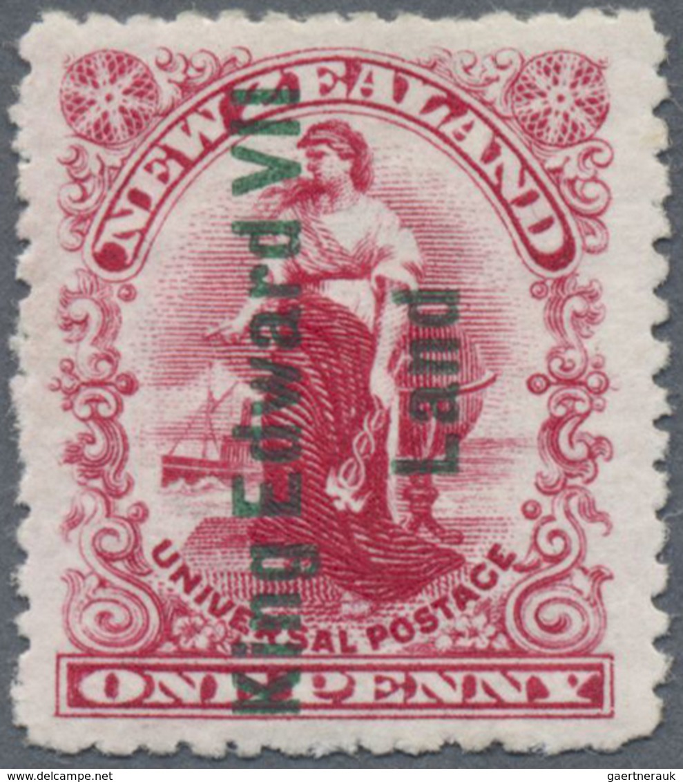 * Neuseeland: 1908, New Zealand Stamp With Vertical Overprint "King Edward VII Country", Unused. ÷ 190 - Ongebruikt