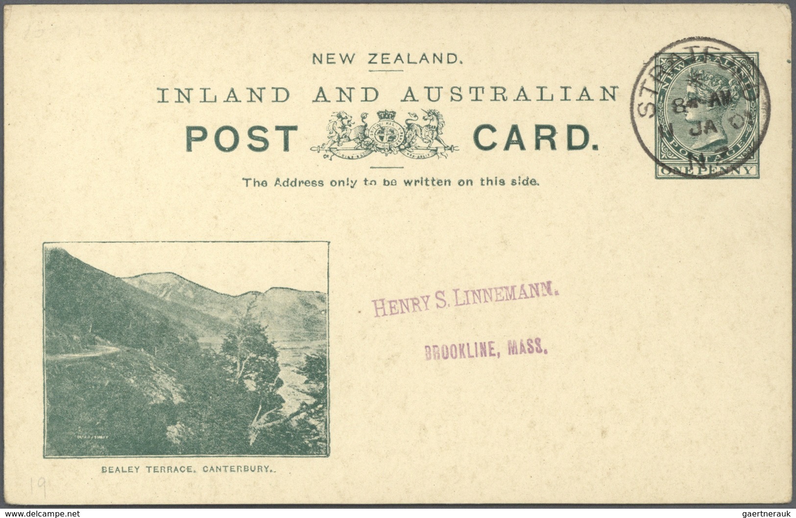 GA Neuseeland - Ganzsachen: 1900/1901, pictorial stat. postcards QV 1d. green complete set with nine di