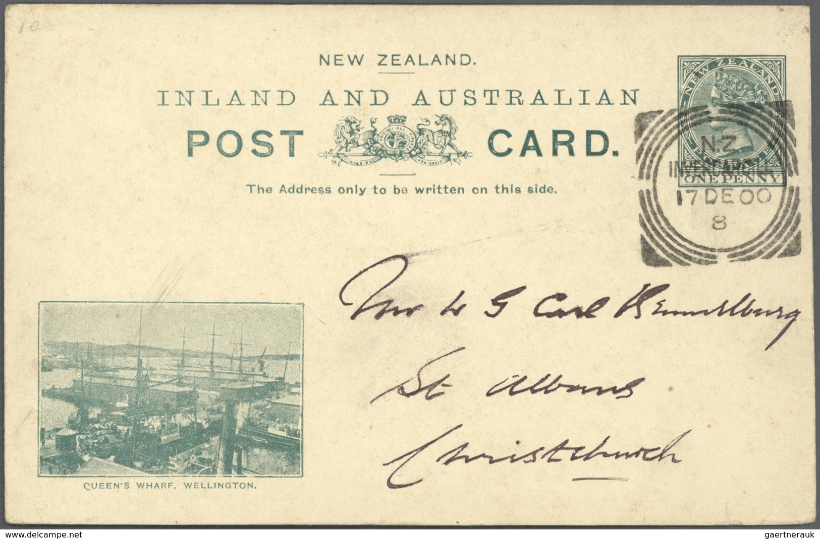 GA Neuseeland - Ganzsachen: 1900/1901, pictorial stat. postcards QV 1d. green complete set with nine di