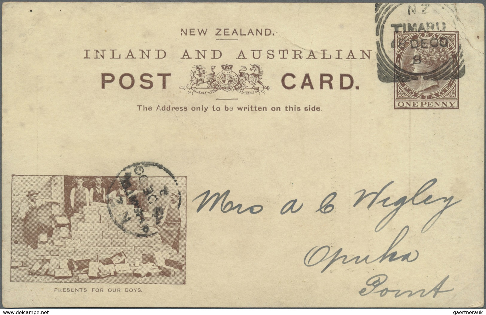 GA Neuseeland - Ganzsachen: 1900/1902, Three QV Pictorial Stat. Postcards Incl. 1d. Green Uprated With - Postal Stationery