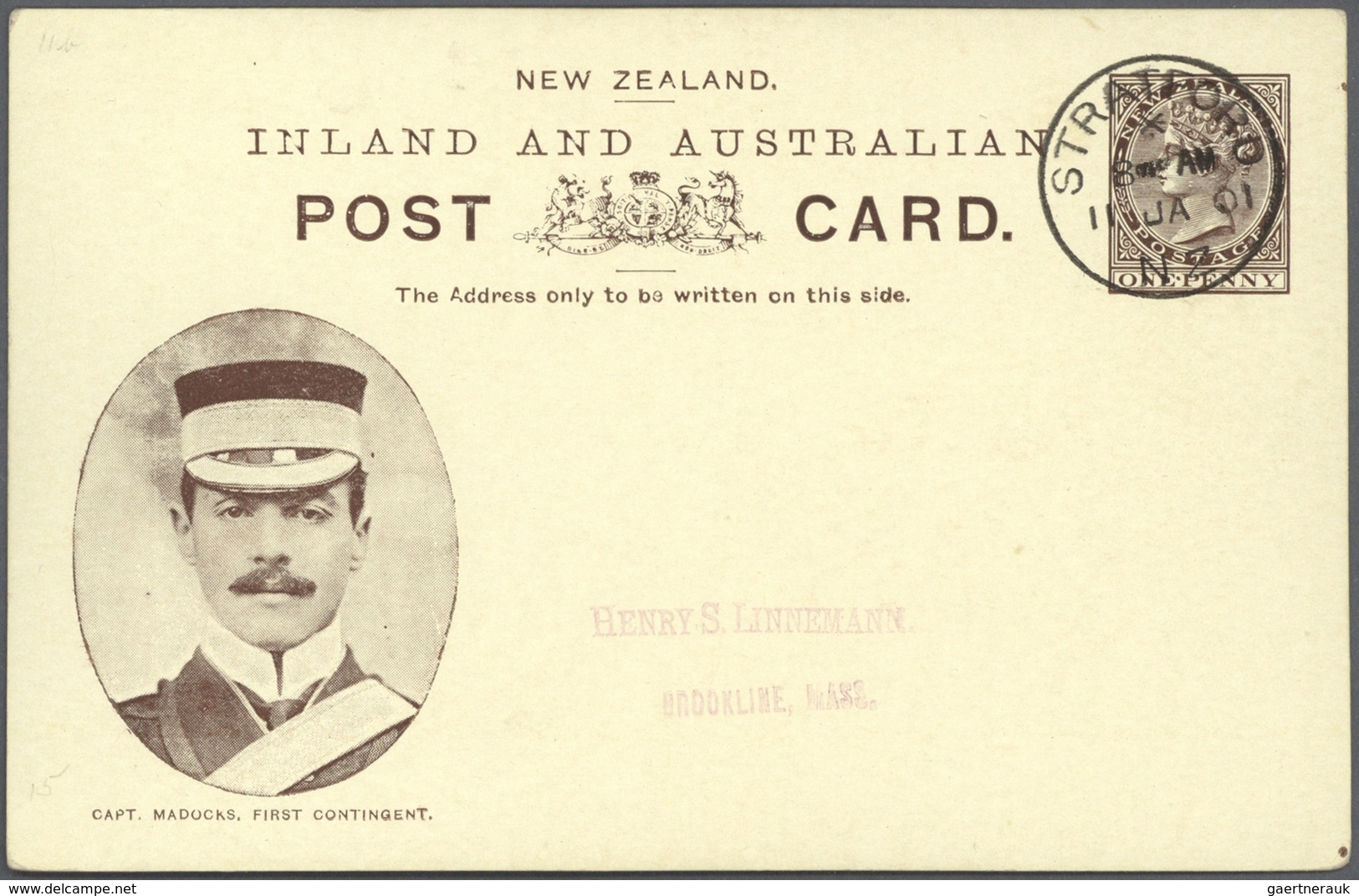 GA Neuseeland - Ganzsachen: 1900/1901, pictorial stat. postcards QV 1d. brown on creme stock twelve dif