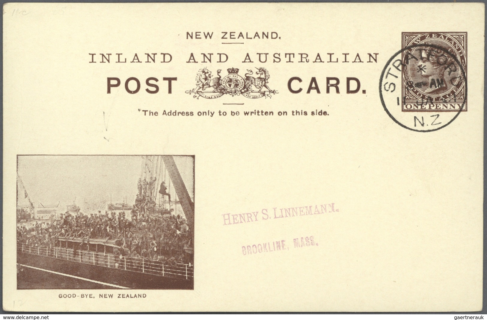 GA Neuseeland - Ganzsachen: 1900/1901, pictorial stat. postcards QV 1d. brown on creme stock twelve dif