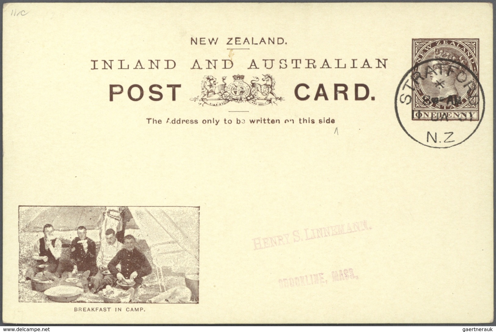 GA Neuseeland - Ganzsachen: 1900/1901, pictorial stat. postcards QV 1d. brown on creme stock twelve dif