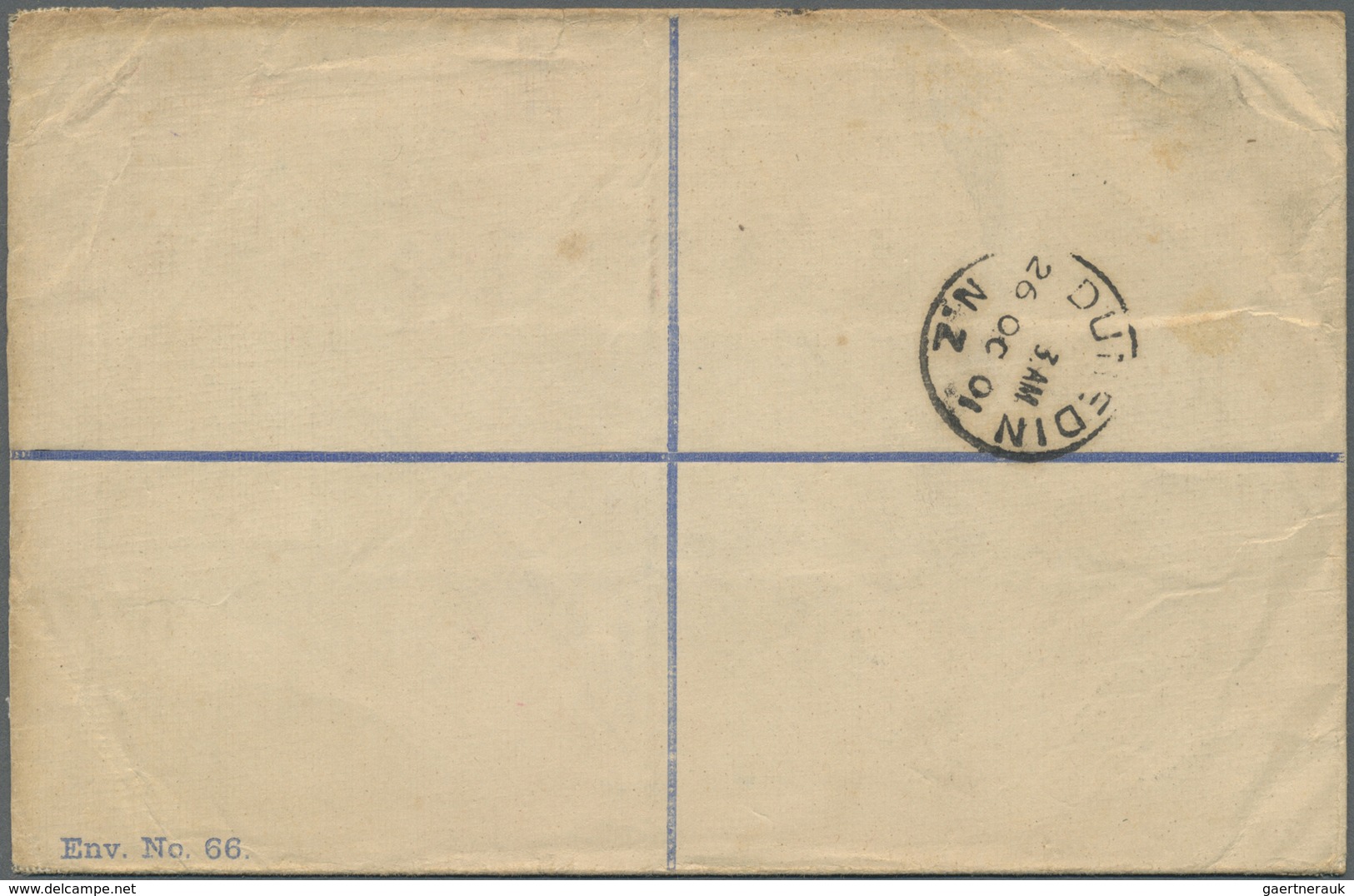 GA Neuseeland - Ganzsachen: 1901 (21.10.), Registered Letter QV 3d. Ultramarine (size G) Uprated With Q - Entiers Postaux