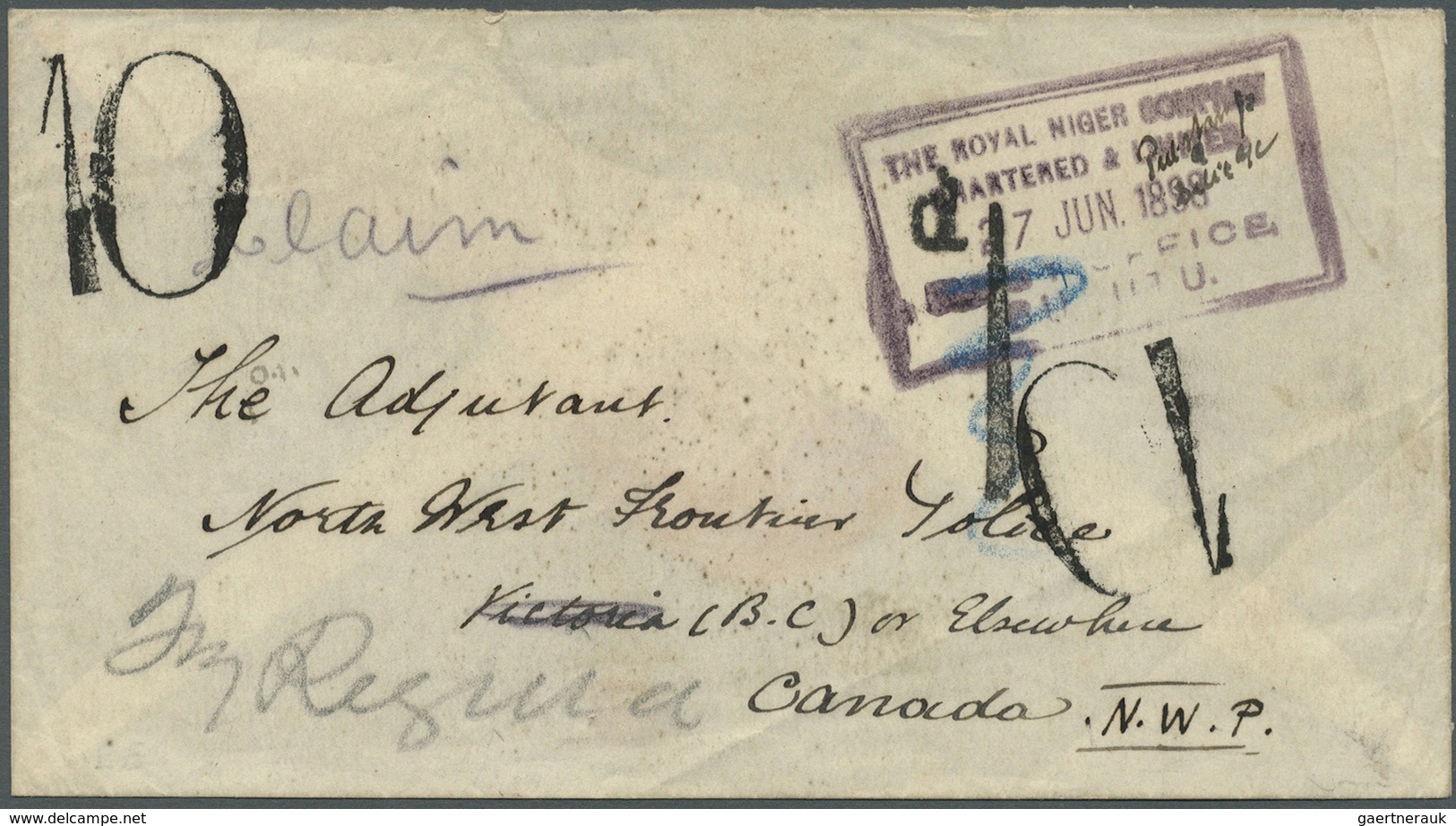 Br Niger: 1898, Stampless Envelope Written From Burutu Addressed To The 'North West Frontier Police, Vi - Niger (1960-...)