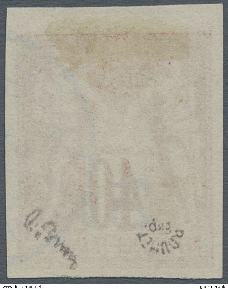 O Nossi-Be: 1889, Nossi-Bé (Madagascar), "25c" Surcharge On 40 C. Red, Blue Cancellation "NOSSI-BE 13. - Andere & Zonder Classificatie