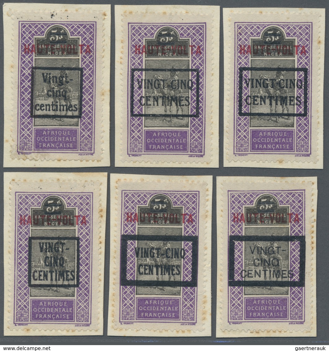 Brfst Obervolta / Burkina Faso: 1922, VINGT-CINQ-CENTIMES On 5 F. Violet/black Tuareg With Overprint, Six - Burkina Faso (1984-...)