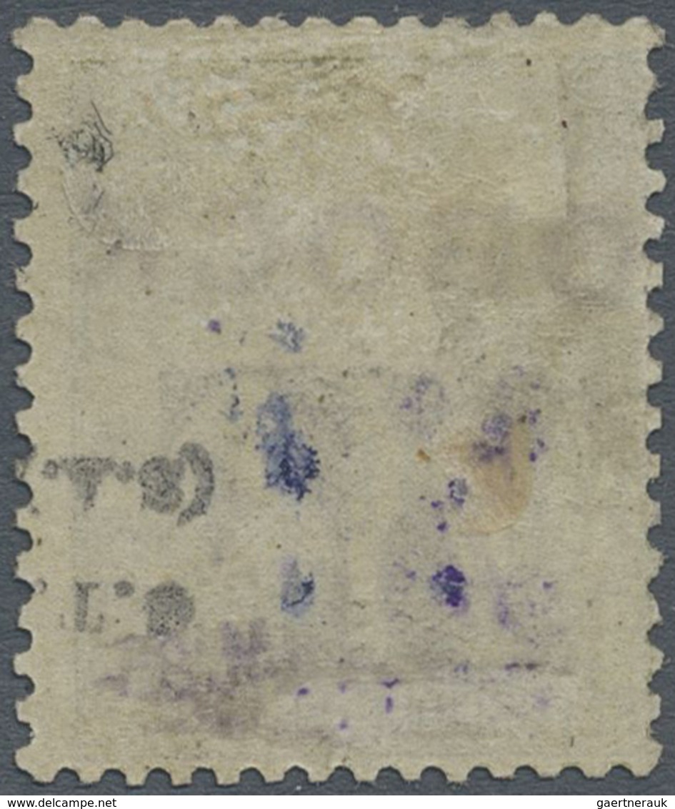 * Obock: 1892, 5 Fr On 1 Fr Olive On Light Yellow, Unused, Vf And Rare Stamp. (Yvert 31, € 850, -) - Autres & Non Classés