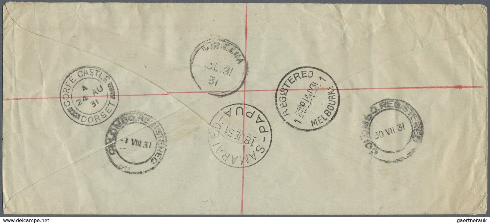 Br Papua: 1931. Registered Envelope (slightly Creased) Headed 'On His Majesty's Service' Addressed To C - Papoea-Nieuw-Guinea
