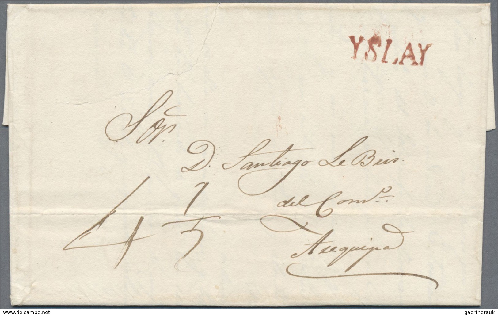 Br Peru: 1800/1831, Three Complete Folded Letters With One-liner LIMA (in Black) To Trujillo, TACNA And - Pérou