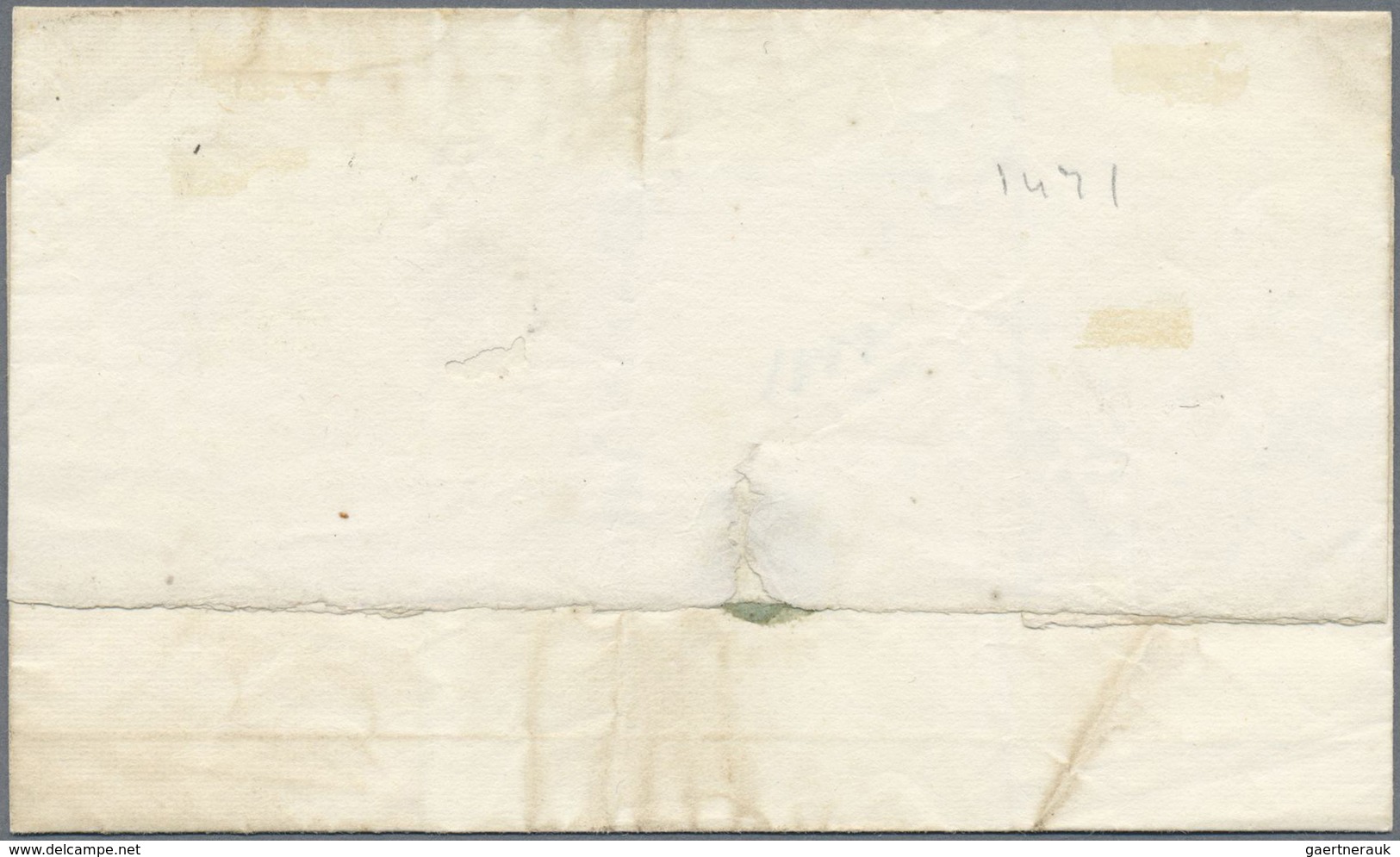 Br Peru: 1825/1830, four folded letters with black one-liners without text from Lima to a Colonel in a