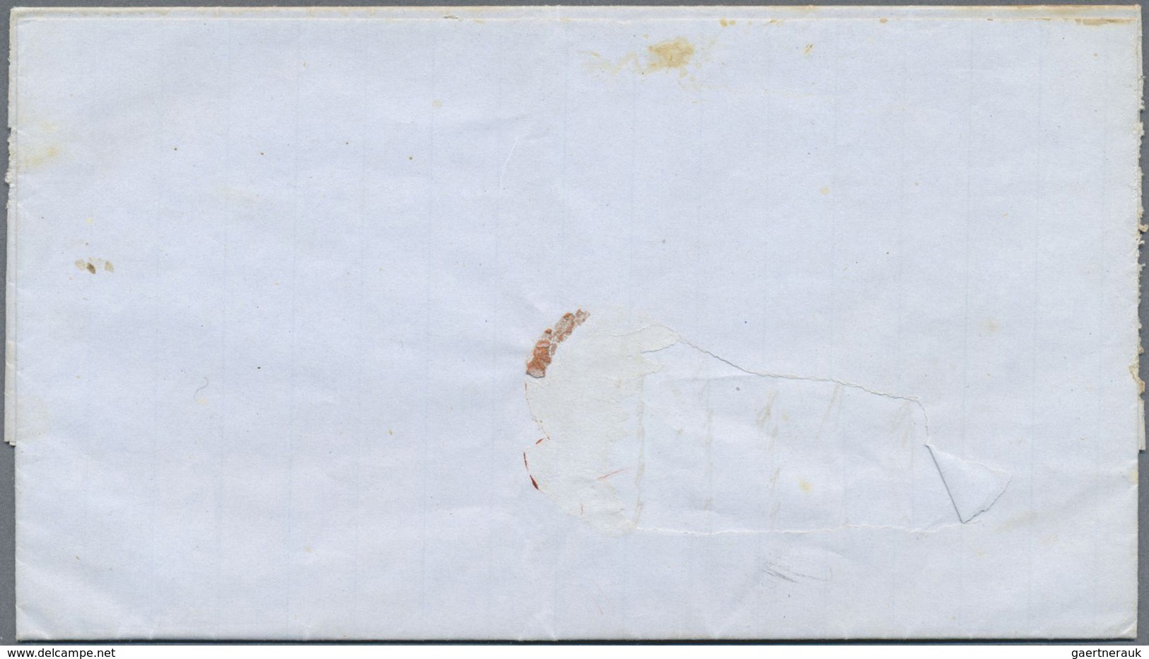 Br Peru: 1851, "LIMA/VAPOR" Ship Post Stamp On Complete Folded Letter From Lima To Valpariaso, Handwrit - Pérou