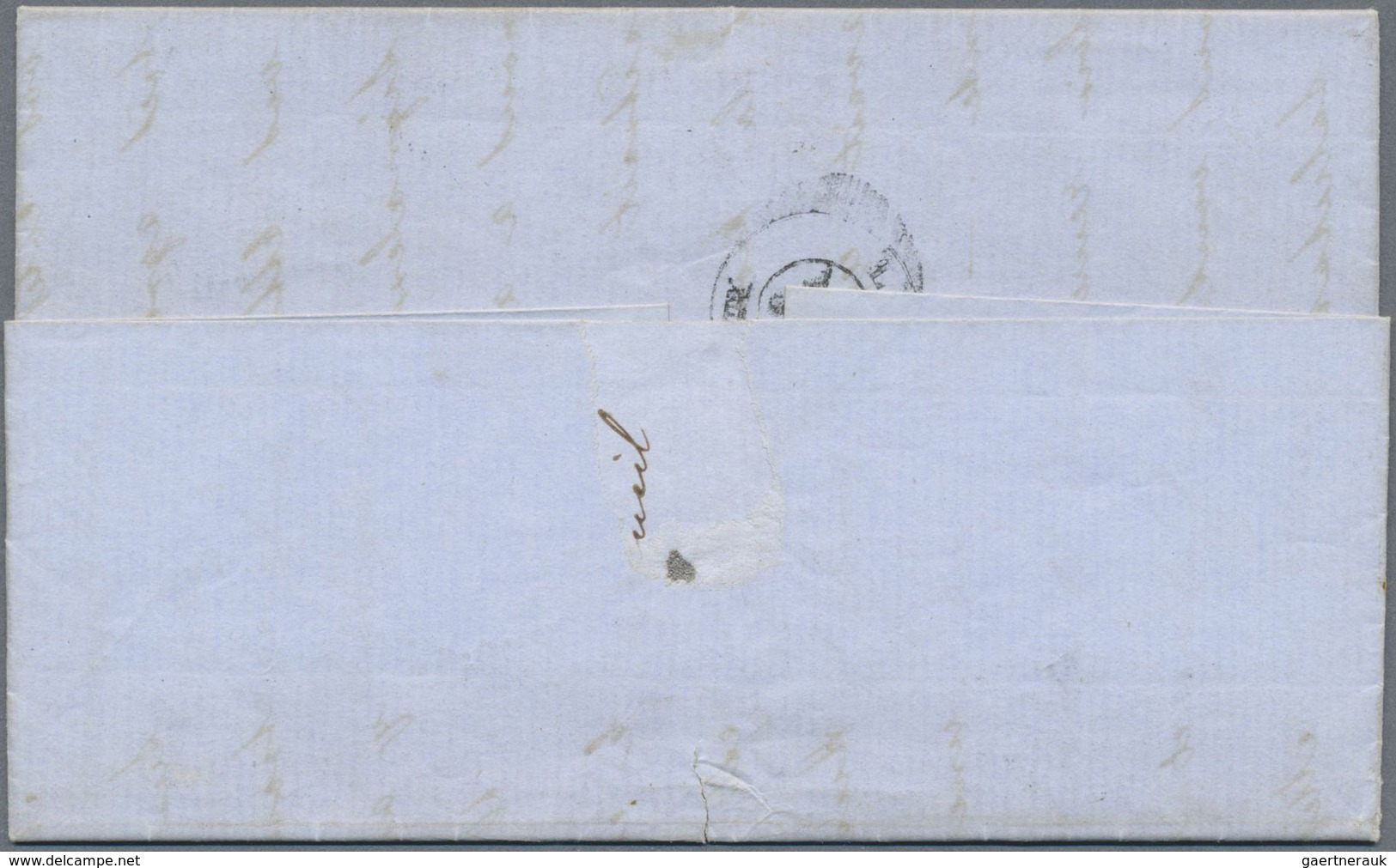 Br Peru: 1866, 1 Dinero Red Horizontal Pair On Complete Folded Letter From Arequipa To Lima With Intere - Peru