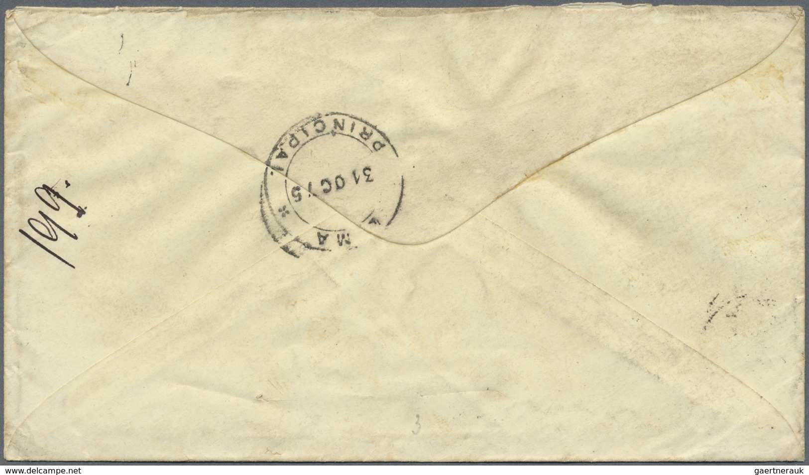 GA Peru - Ganzsachen: 1875, 10 C Red "coat Of Arms" Postal Stationery Envelope With Cds PIURA / PERU, 2 - Peru