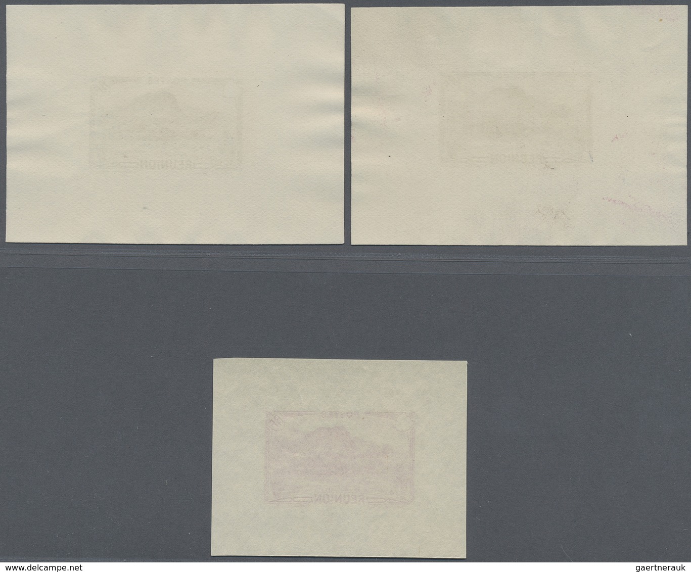 (*) Reunion: 1933/1938, Definitives "Tourism", Design "Piton D'Anchain", Group Of Eight Single Die Proof - Covers & Documents