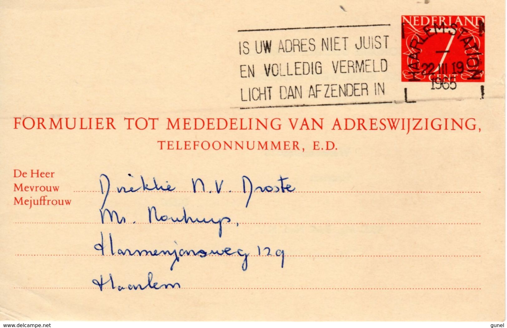 Vhk  G30    Van Haarlem Met Particuliere Bedrukking - Postal Stationery