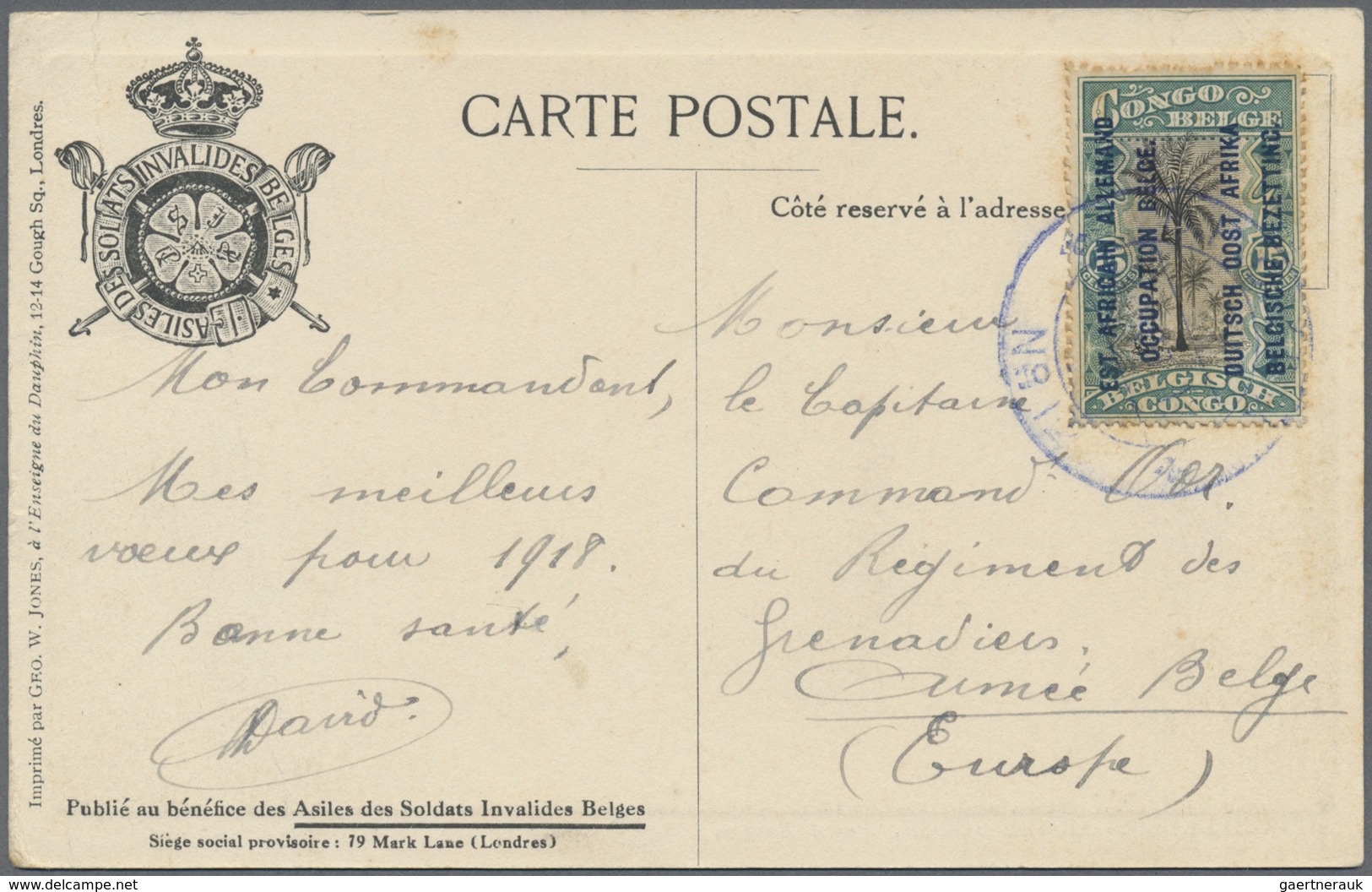 Br/GA Ruanda-Urundi - Belgische Besetzung Deutsch-Ostafrika: 1918/1919, Two Overprint Postal Stationery Pi - Lettres & Documents