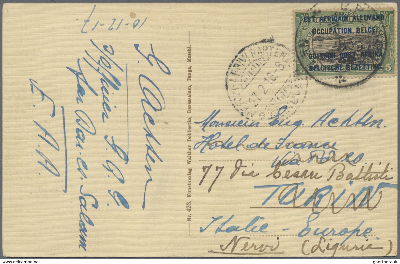 Br/GA Ruanda-Urundi - Belgische Besetzung Deutsch-Ostafrika: 1918/1919, Two Overprint Postal Stationery Pi - Lettres & Documents