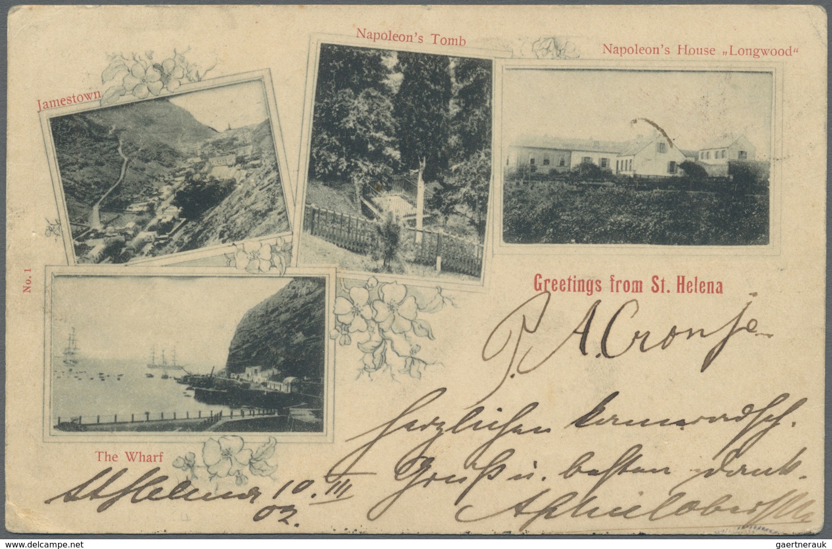 Br St. Helena: 1902. Registered Picture Post Card 'Various Views Of Saint Helena' Written By 'Commandan - Sainte-Hélène