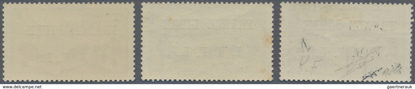 */** St. Pierre Und Miquelon: 1941, 2 C., 3 C. And 4 C. With Overprint "FRANCE LIBRE", Unused, 4 C. Mint - Autres & Non Classés