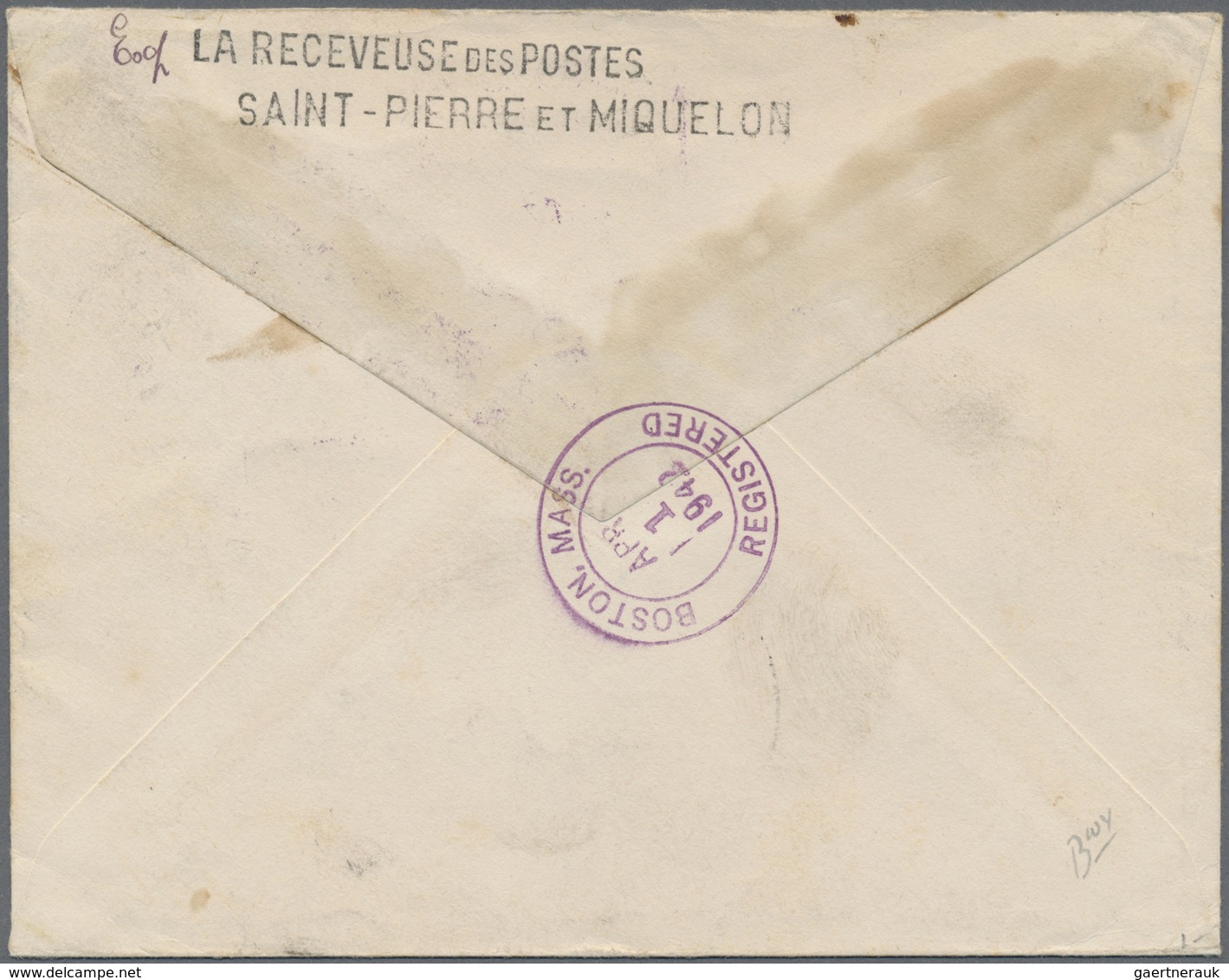 Br St. Pierre Und Miquelon: 1942, Overprint Issue 5 Fr. On 1,75 Fr. Tied By Cds. "ST.PIERRE ET MIQUELON - Autres & Non Classés