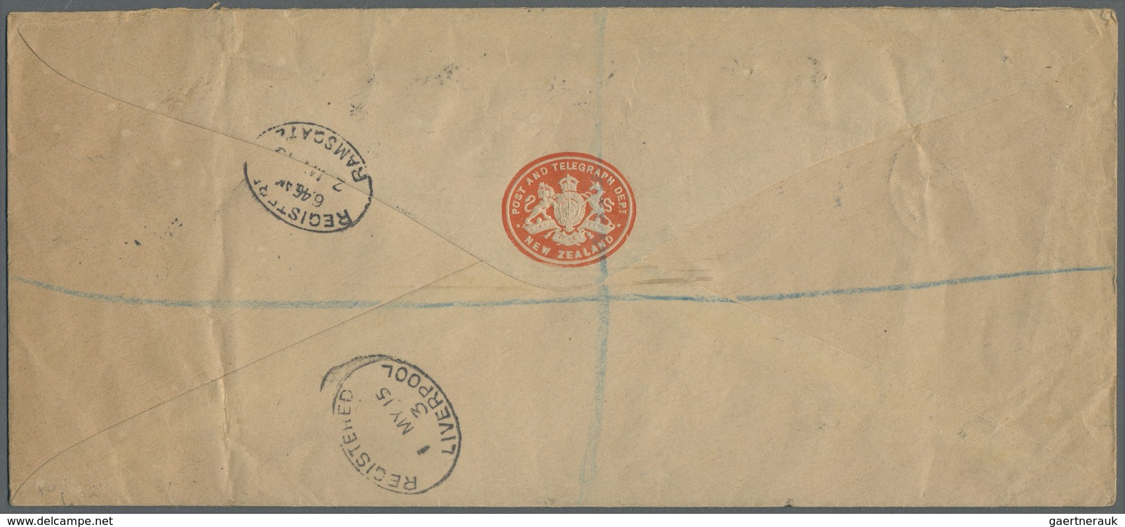 Br Samoa: 1915, Ovpt. On NZ 1d, 2 D Tied "APIA 22 FE 15" To OHMS Cover To England, Embossed "POST AND T - Samoa