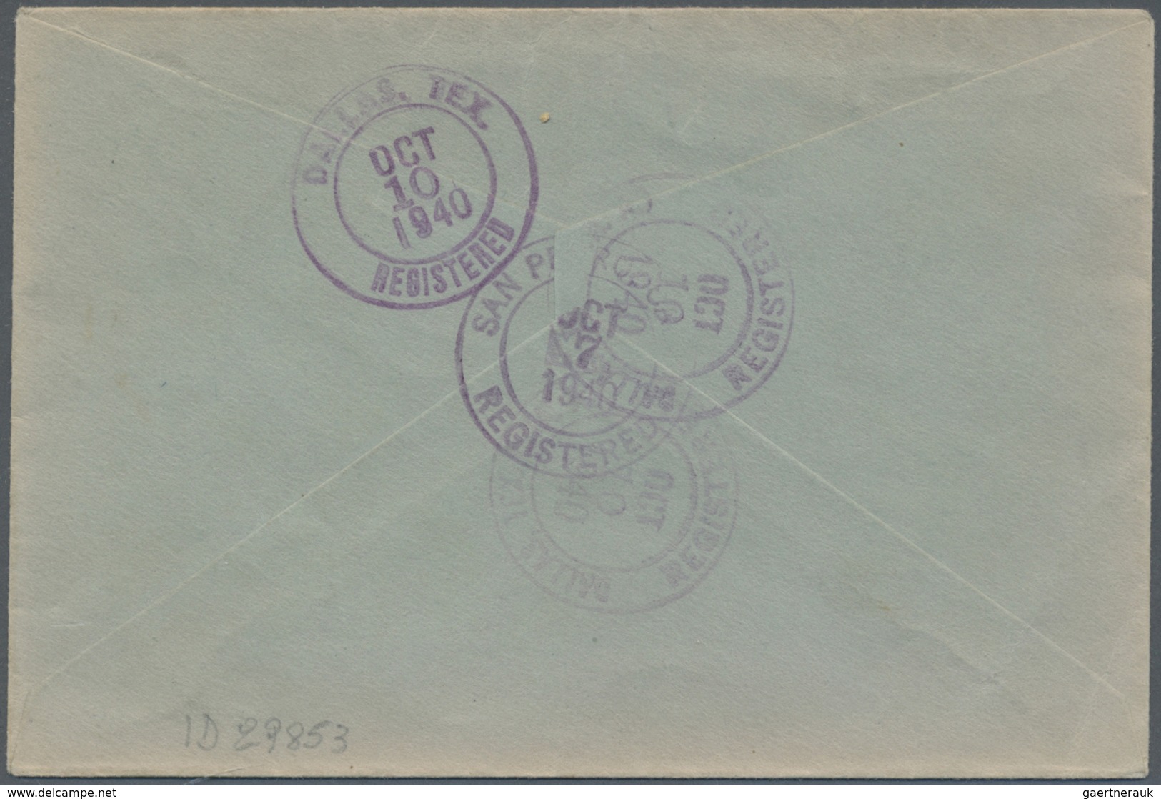 Br Samoa: 1940, 3d On 1 1/2 P Brown Block Of Four On Registered Cover From APIA To Dallas/USA - Samoa