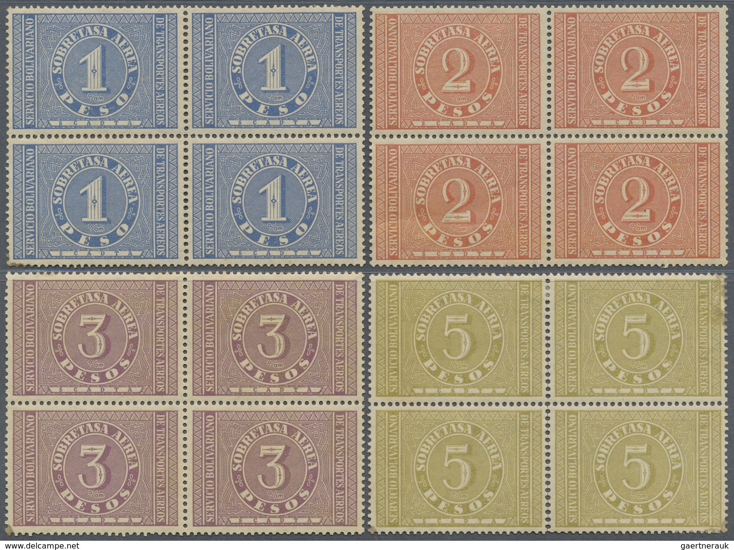 * SCADTA - Allgemeine Auslandsausgabe: 1929, Numerals Definitives Incl. Registration Stamp Complete Se - Amerika (Varia)