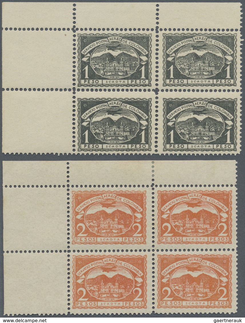 **/*/ SCADTA - Ausgaben Für Kolumbien: 1921, Airmail Issue 'Servicio Postal Aereo De Colombia' Part Set Of - Colombie