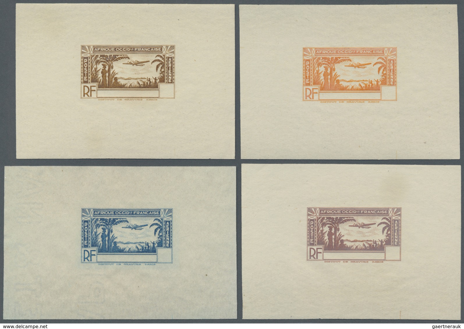 (*) Senegal: 1940, Airmails, Design "Plane And Landscape", Group Of Eight Single Die Proofs In Different - Sénégal (1960-...)