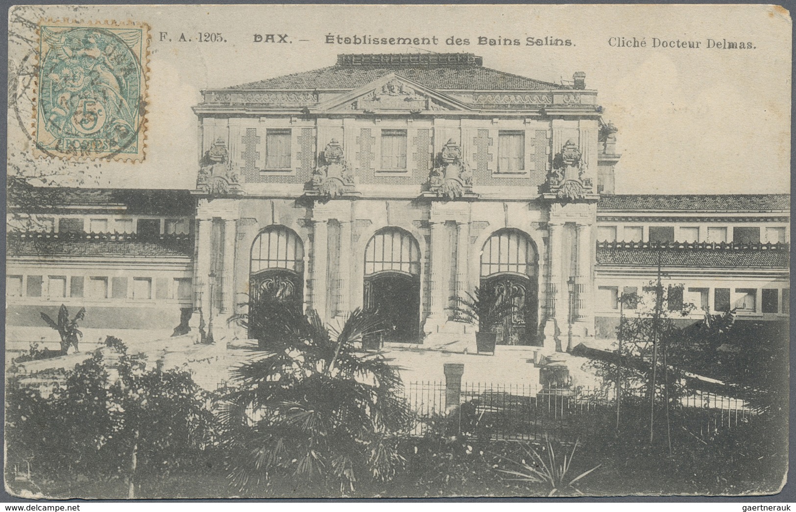 Br Senegal - Portomarken: 1905. Picture Post Card With Stains Of The 'Bains Satins, Dax' Bearing France - Timbres-taxe