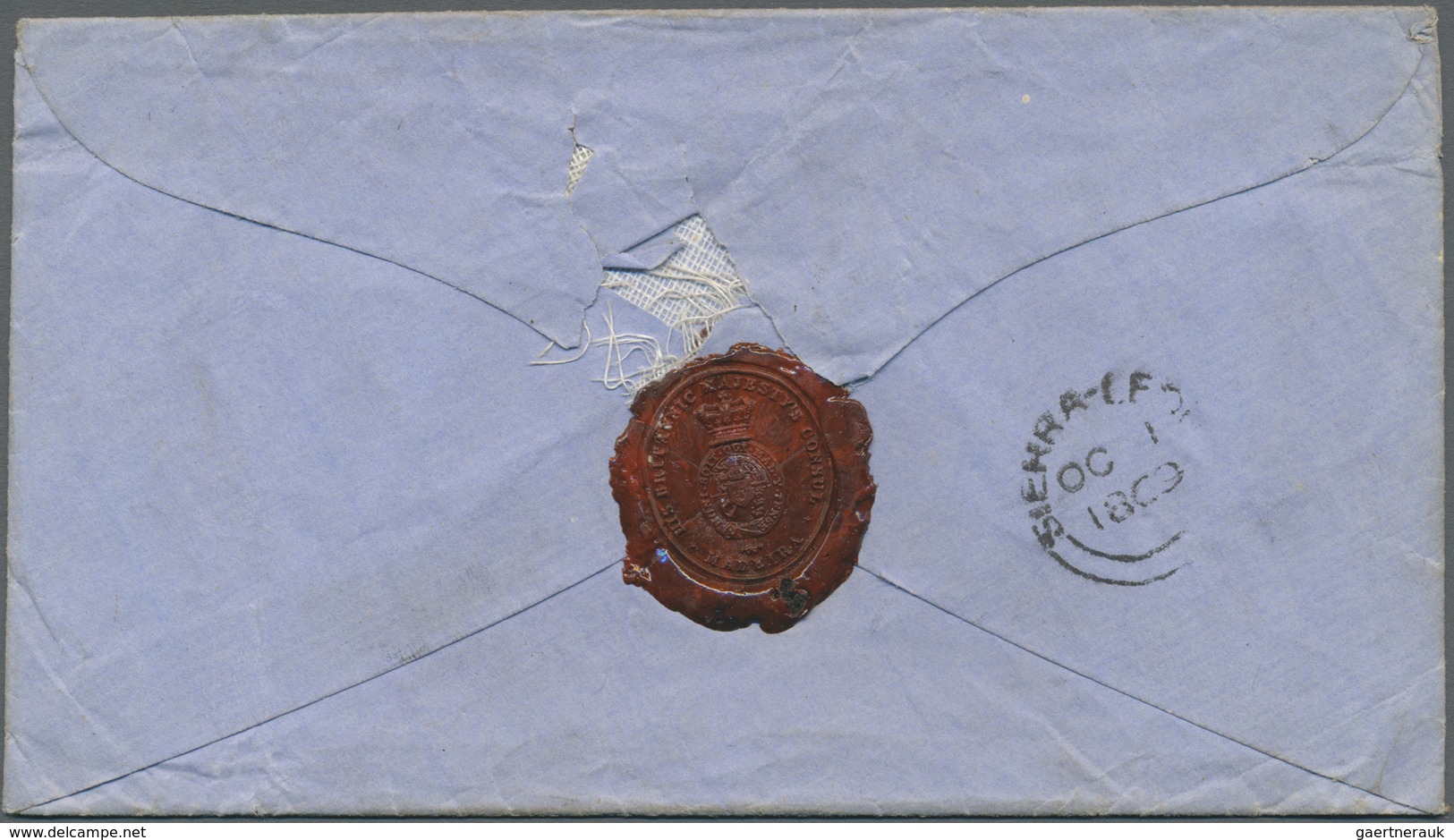 Br Sierra Leone: 1869. Stampless Official Mail Envelope (creases) Written From Madeira Endorsed ‘Consul - Sierra Leone (1961-...)