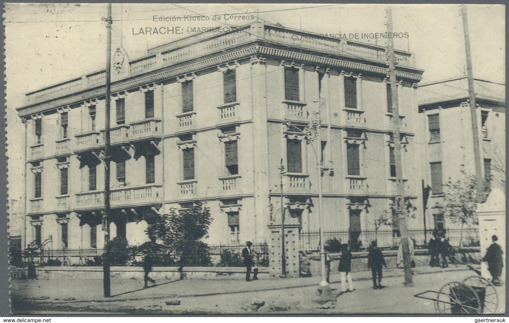 Br Spanisch-Marokko: 1924, Picture Card Showing "Commandancia De Ingenieros" Sent With 25 C. Kind Alfon - Maroc Espagnol