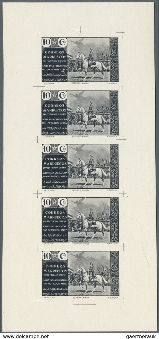 (*) Spanisch-Marokko - Zwangszuschlagsmarken: 1941: Imperforated Proof In Different Color And On Thicker - Maroc Espagnol