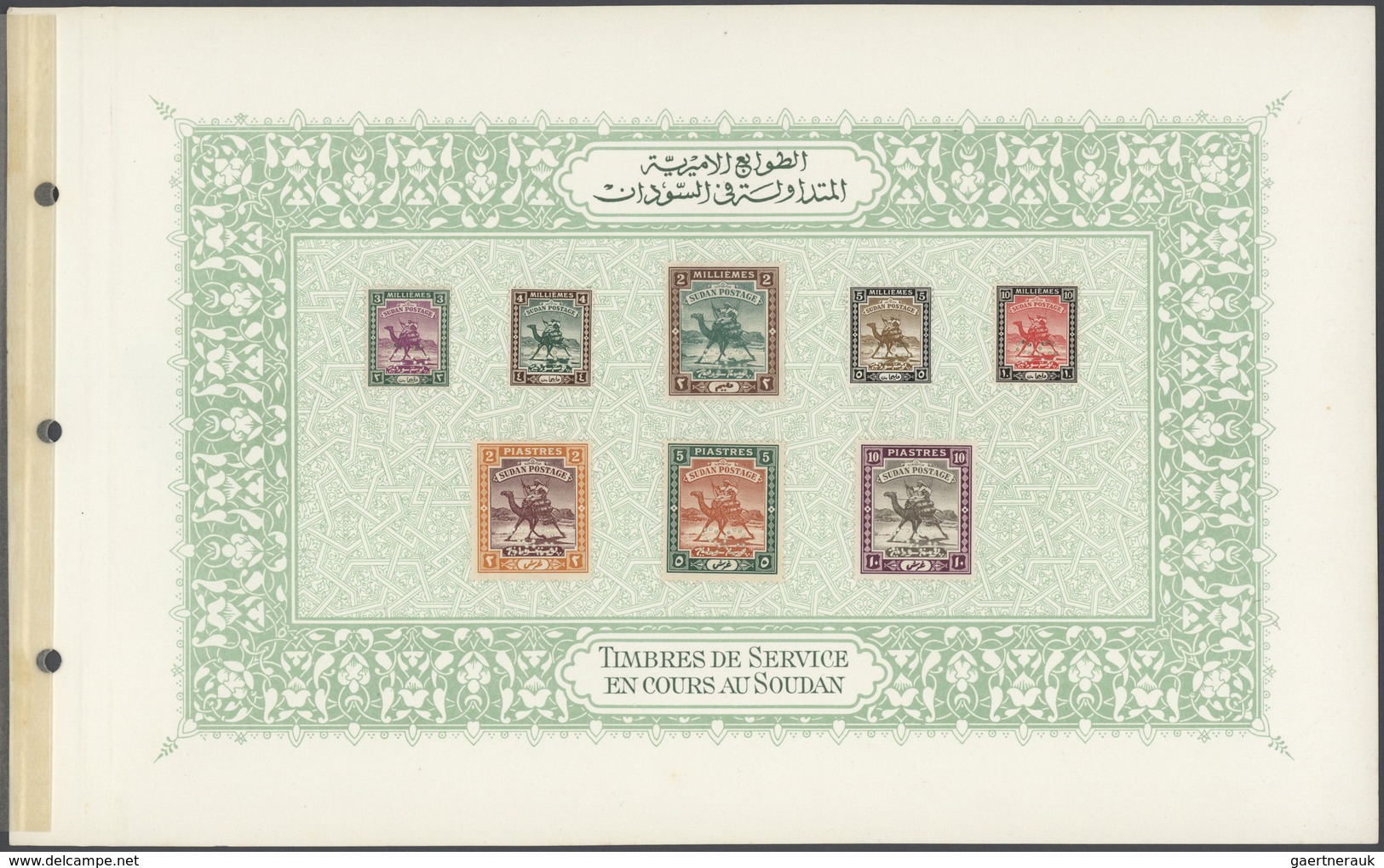 (*) Sudan: 1902/1930 (ca.), Four Printed Pages From Special Presentation Book (probably From UPU Congres - Soedan (1954-...)