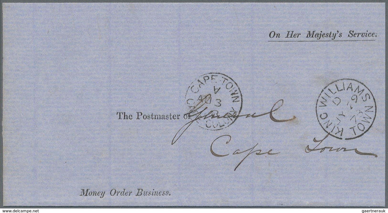 Br Kap Der Guten Hoffnung: 1878/1879, Two Stampless OHMS 'Money Order Business' Wrappers Commercially U - Cap De Bonne Espérance (1853-1904)