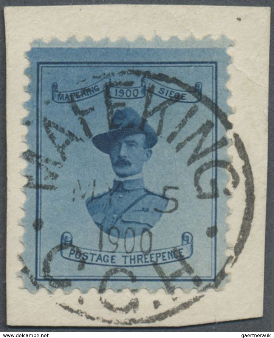 Brfst Kap Der Guten Hoffnung - Englische Notausgaben: 1900, 3 P. Dark Blue On Blue, Used On Piece, Michel - Capo Di Buona Speranza (1853-1904)