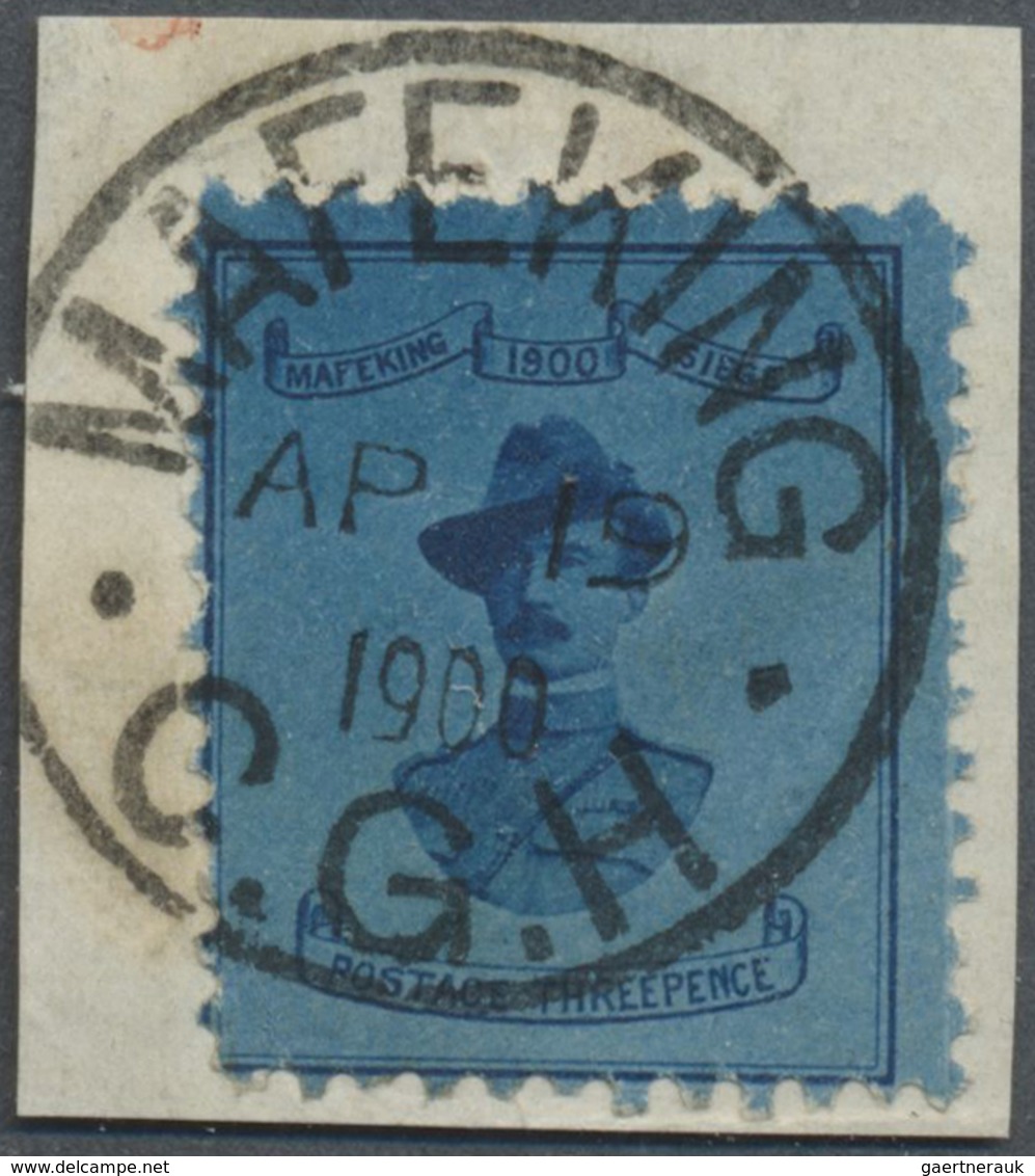 Brfst Kap Der Guten Hoffnung - Englische Notausgaben: 1900, 3 P. Dark Blue On Blue, Used On Piece, Michel - Kaap De Goede Hoop (1853-1904)