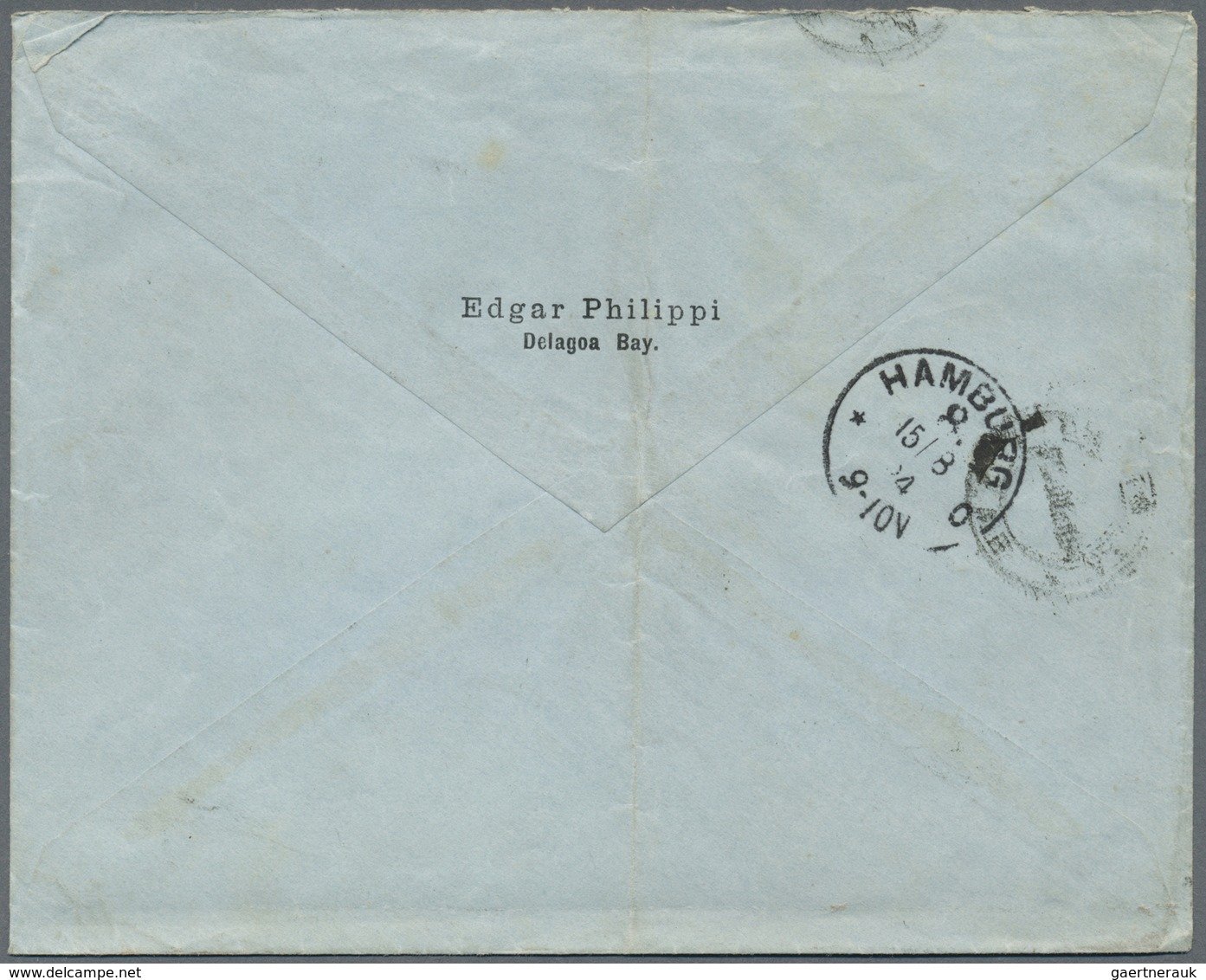 Br Transvaal: 1893: Letter From Delagoa Bay Franked With Provincia De Mocambique 25 Reis Violet (horizo - Transvaal (1870-1909)