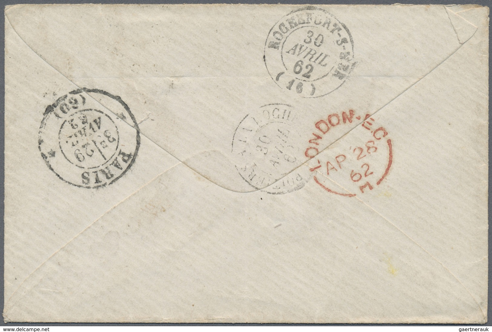 Br Tahiti: 1862. Envelope To France From The 'Viaud' Correspondence With Octagonal Anglo-French Account - Tahiti