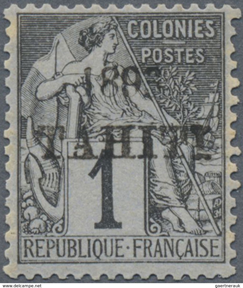 * Tahiti: "1893 TAHITI" Overprint On 1c Dubois Type. Mint Hinged Original Gum. A Good Example Of This - Tahiti