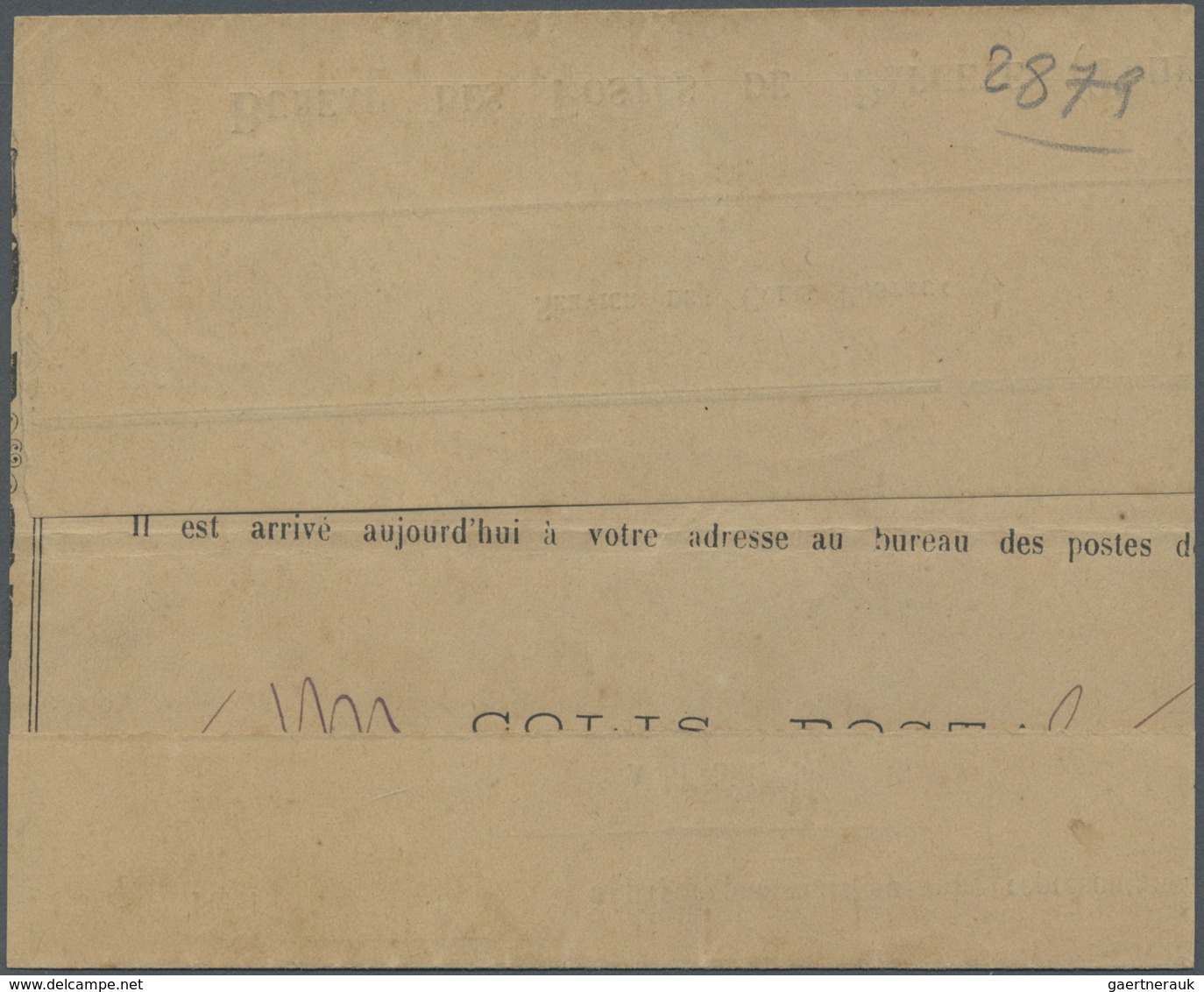 Br Tahiti: 1894. Folded Letter Sheet Headed 'Service Des Colis Postaux' Addressed To Papara Bearing Tah - Tahiti