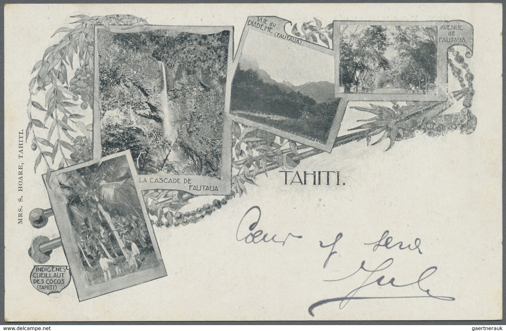 Br Tahiti: 1903. Multiscene Picture Post Card Addressed To France Bearing Oceanie Yvert 4, 5c Green Tie - Tahiti