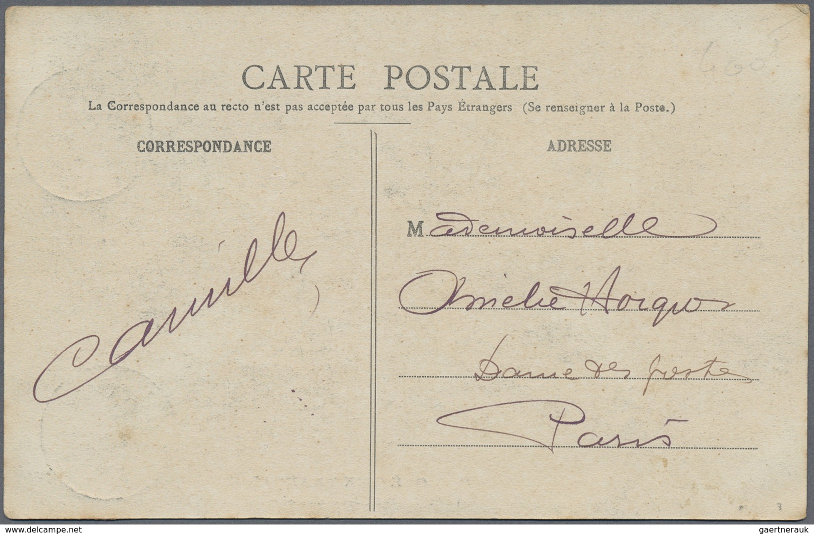 Br Tahiti: 1908. Picture Post Card Addressed To France Of 'Olea, Dance Canaque' Bearing Oceanie Yvert 1 - Tahiti