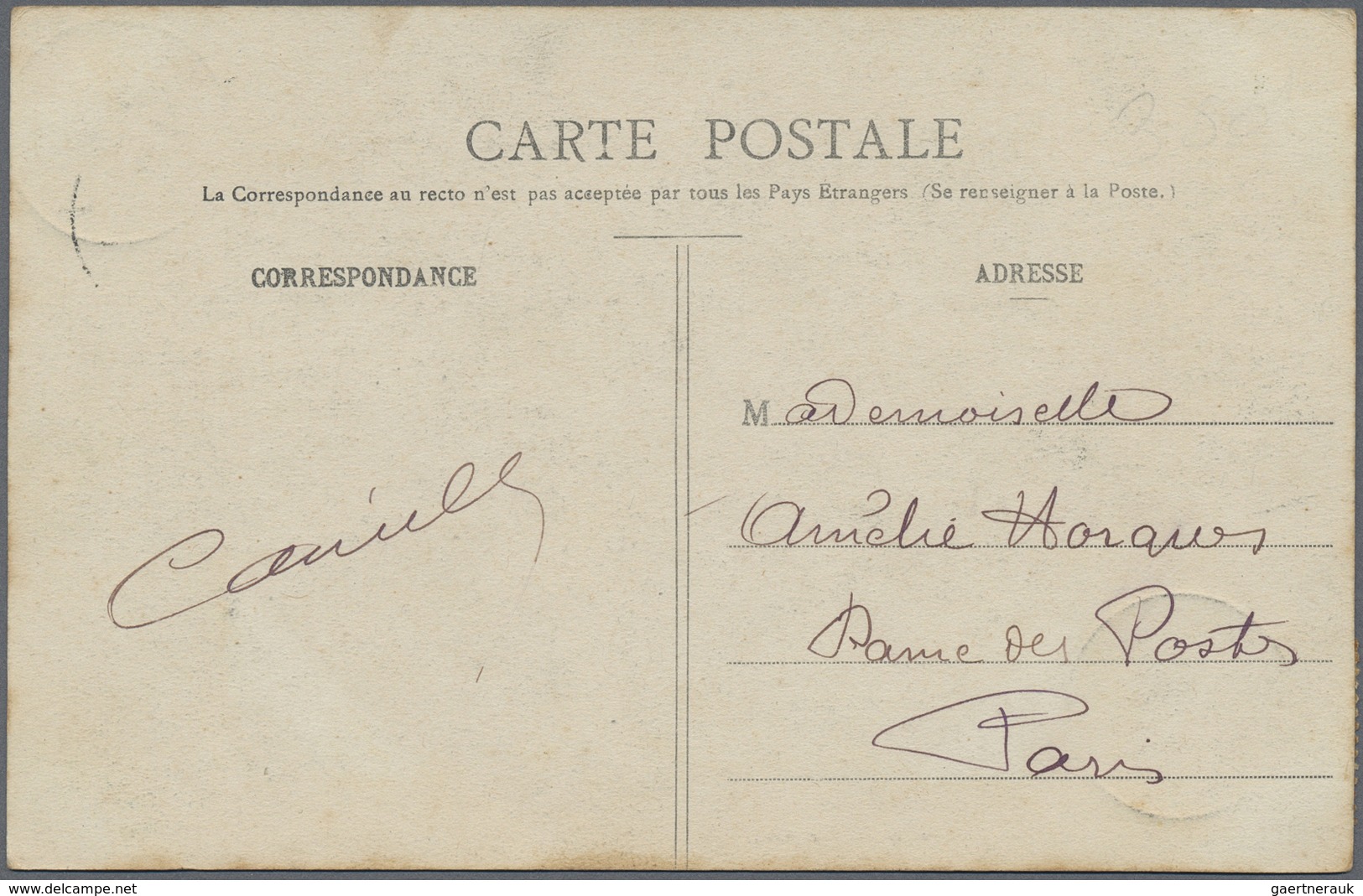 Br Tahiti: 1908. Picture Post Card Of 'Retour De Ia Montagne - Le Porteur De Bananes’ Addressed To Fran - Tahiti
